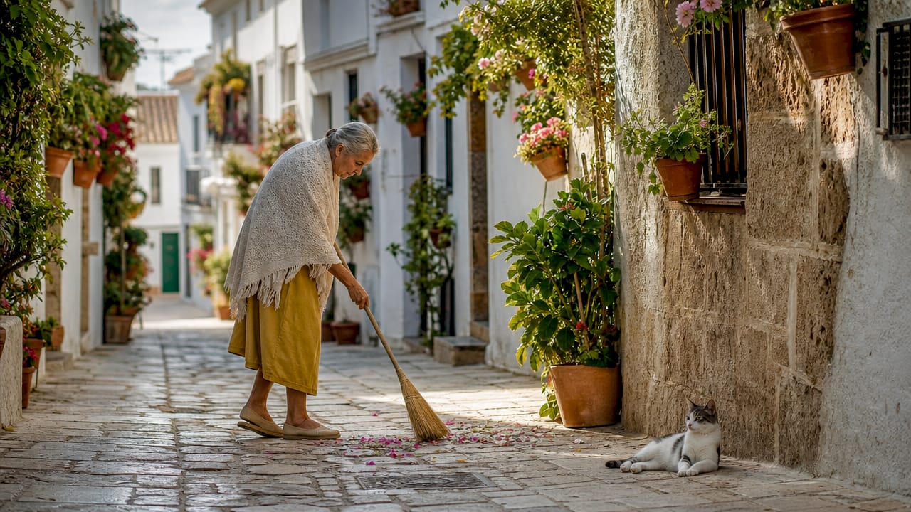 Morning street scene in Estepona old town