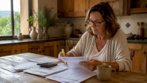 Homeowner reviewing Spanish property bills