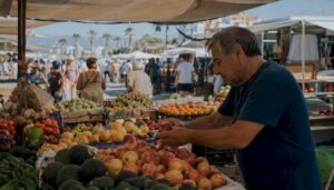 Fresh market stalls at Sabinillas rastro